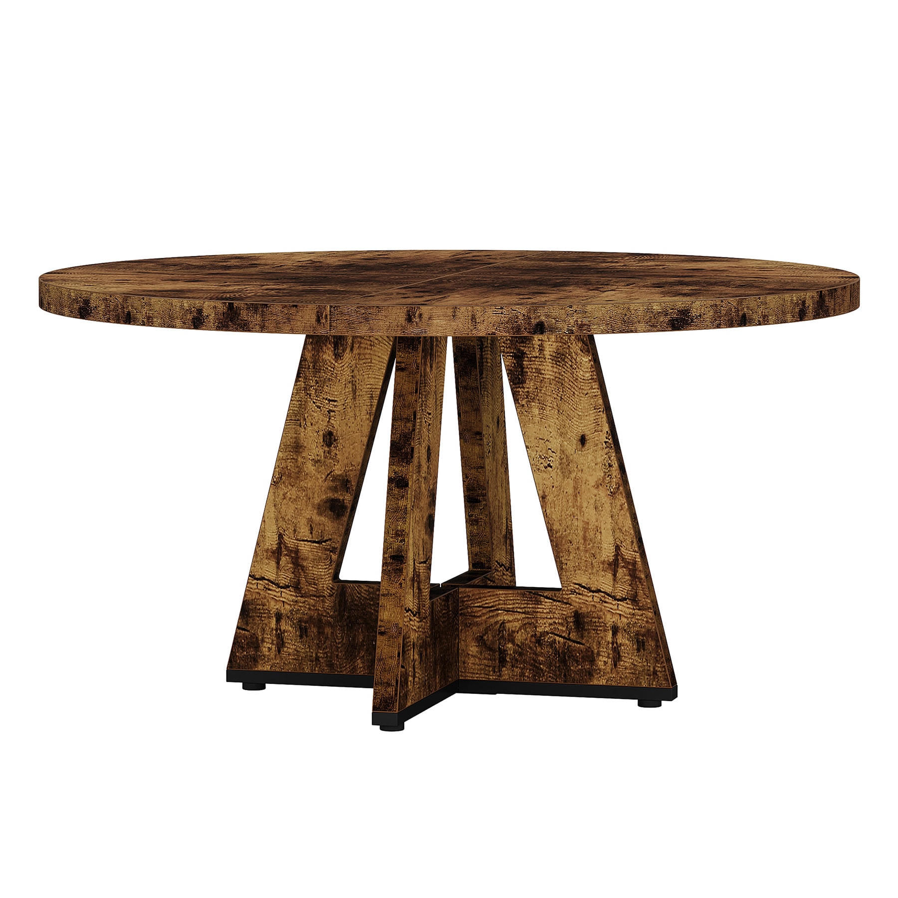 Dining Table, Round Wooden Kitchen Dinner Table For 4 People_voghion.com